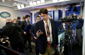 CNN700-300x193 Journalists leave after a gaggle at the White House in Washington