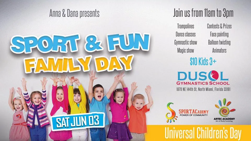 Баннер детского праздника Sport & Fun Family Day.