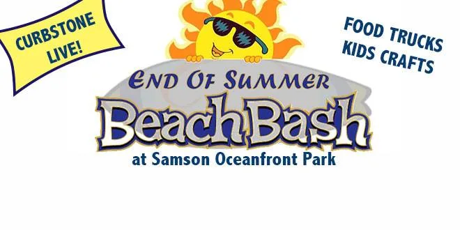 Афиша мероприятия End of Summer Beach Bash в парке у океана.