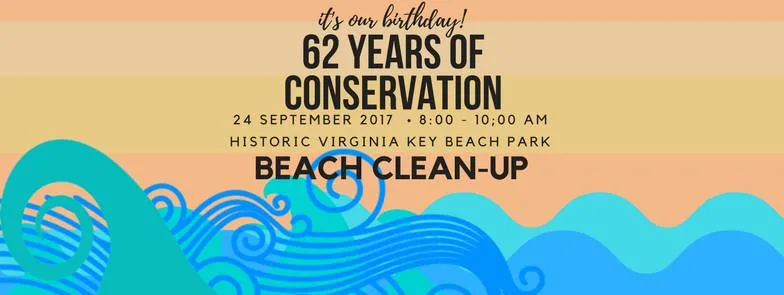 Плакат экологической акции Beach Clean-Up в честь 62-летия океанариума