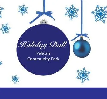 Новогодний шар с анонсом мероприятия Holiday Ball.
