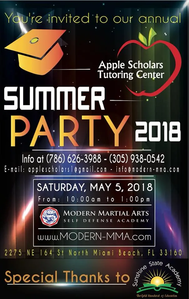 Афиша детского праздника Summer Party 2018 с академической шапочкой