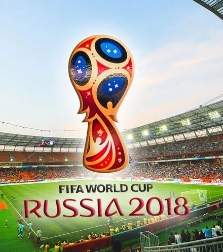 Логотип Чемпионата мира по футболу 2018 в России на стадионе