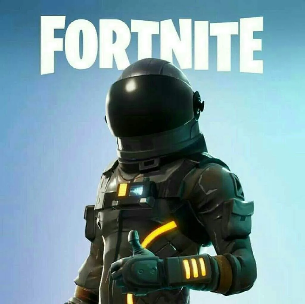 Персонаж игры Fortnite в космическом костюме показывает большой палец.