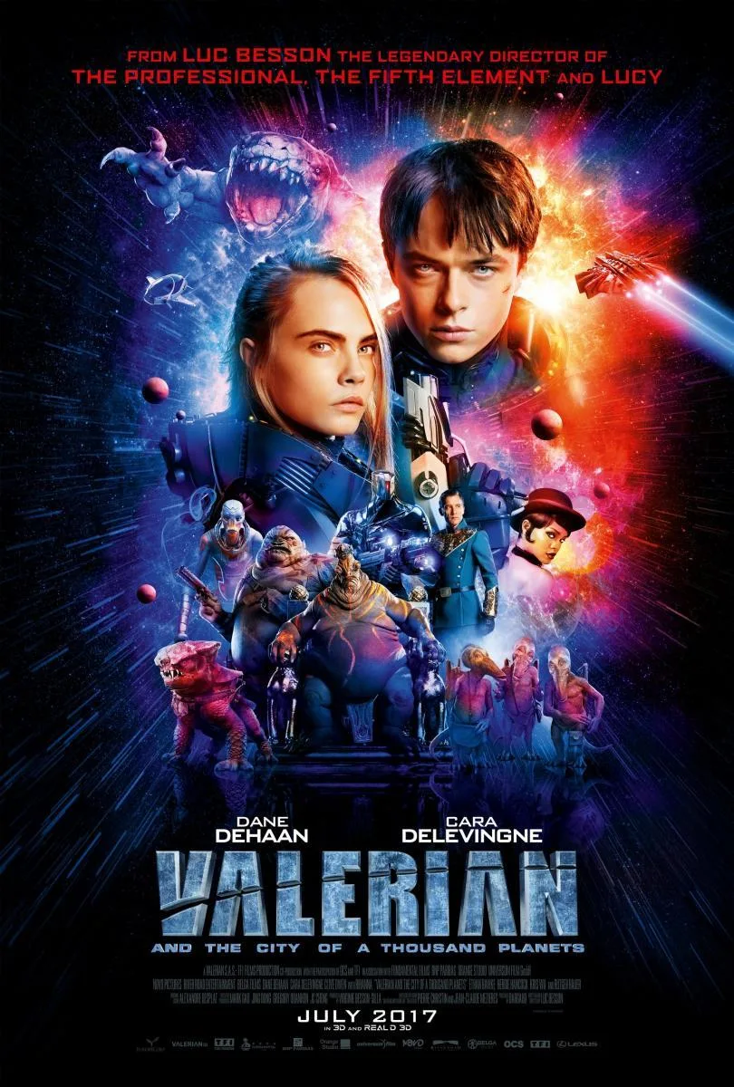 Афиша научно-фантастического фильма Валериан и город тысячи планет
