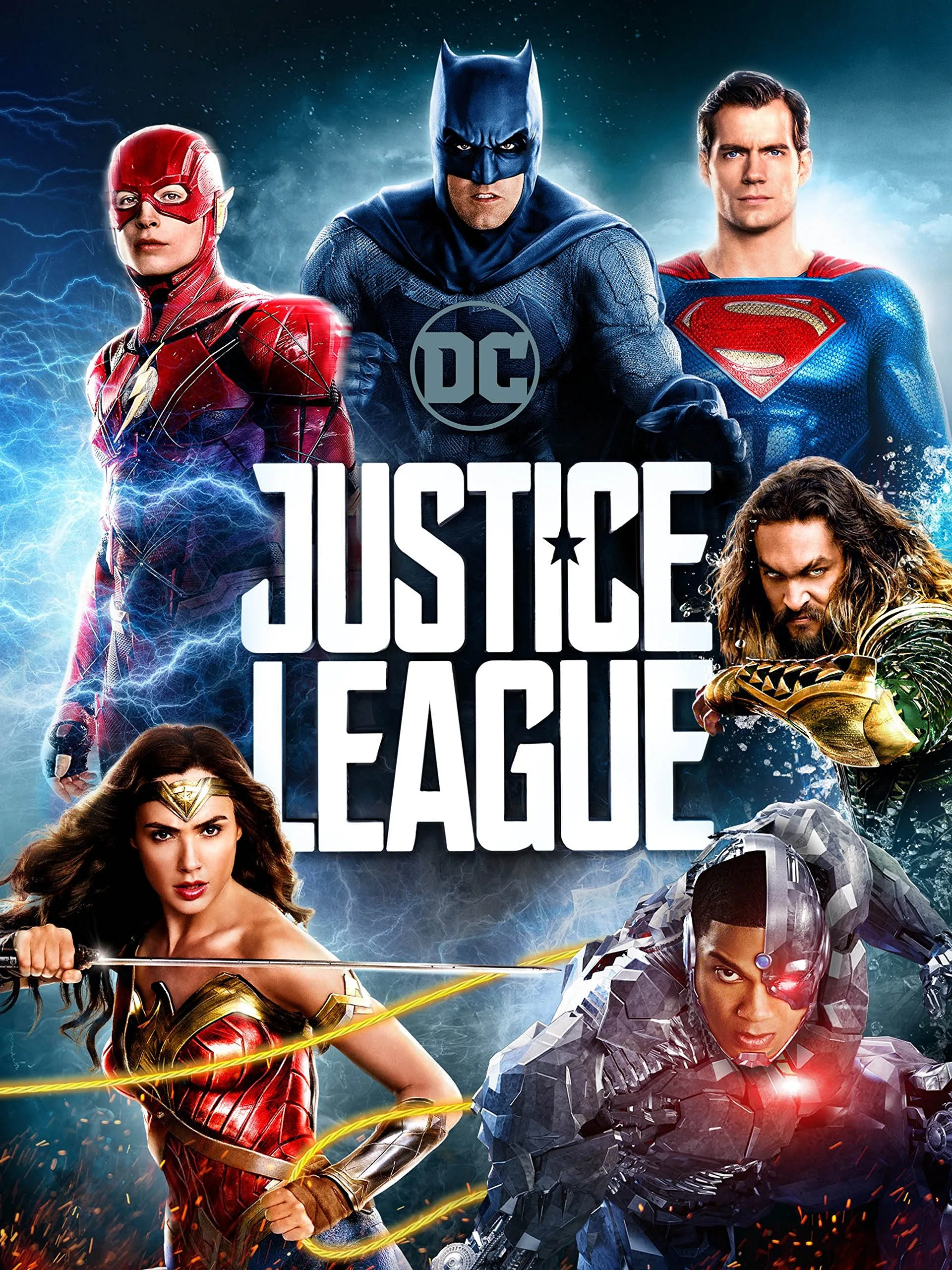 Постер фильма «Лига справедливости» с супергероями DC.