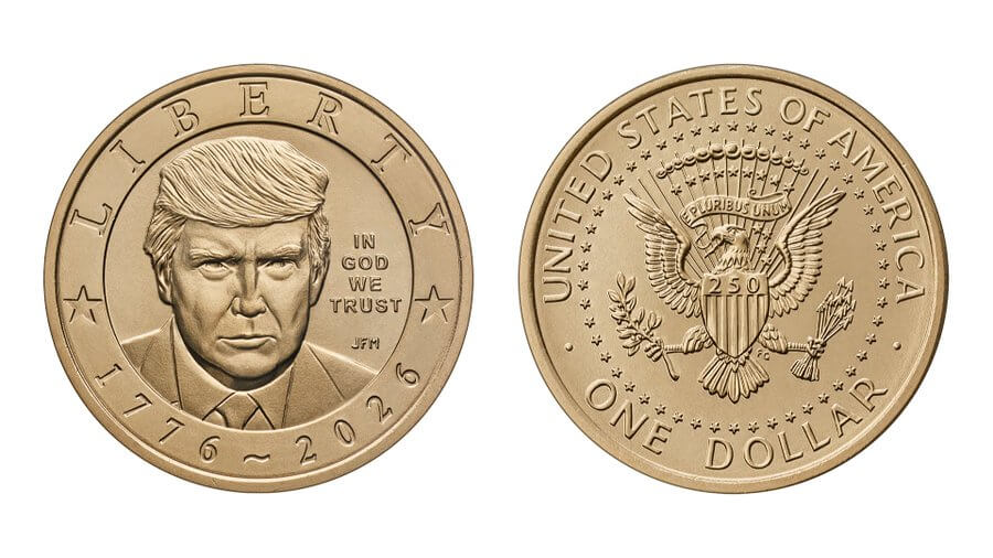 HNQwzATXUAAcimK США начали чеканить "золотую" монету с изображением Трампа: что с ней не так